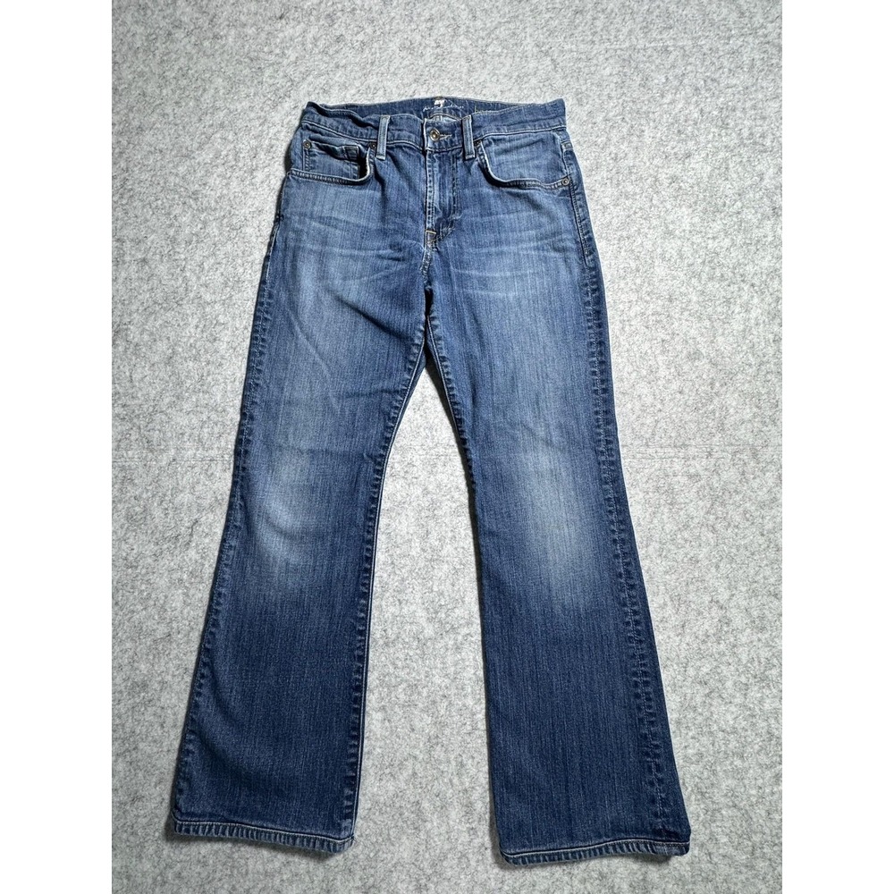 7 For All Mankind Bootcut Jeans Womens 29 Blue Medium Wash Mid Rise Stretch